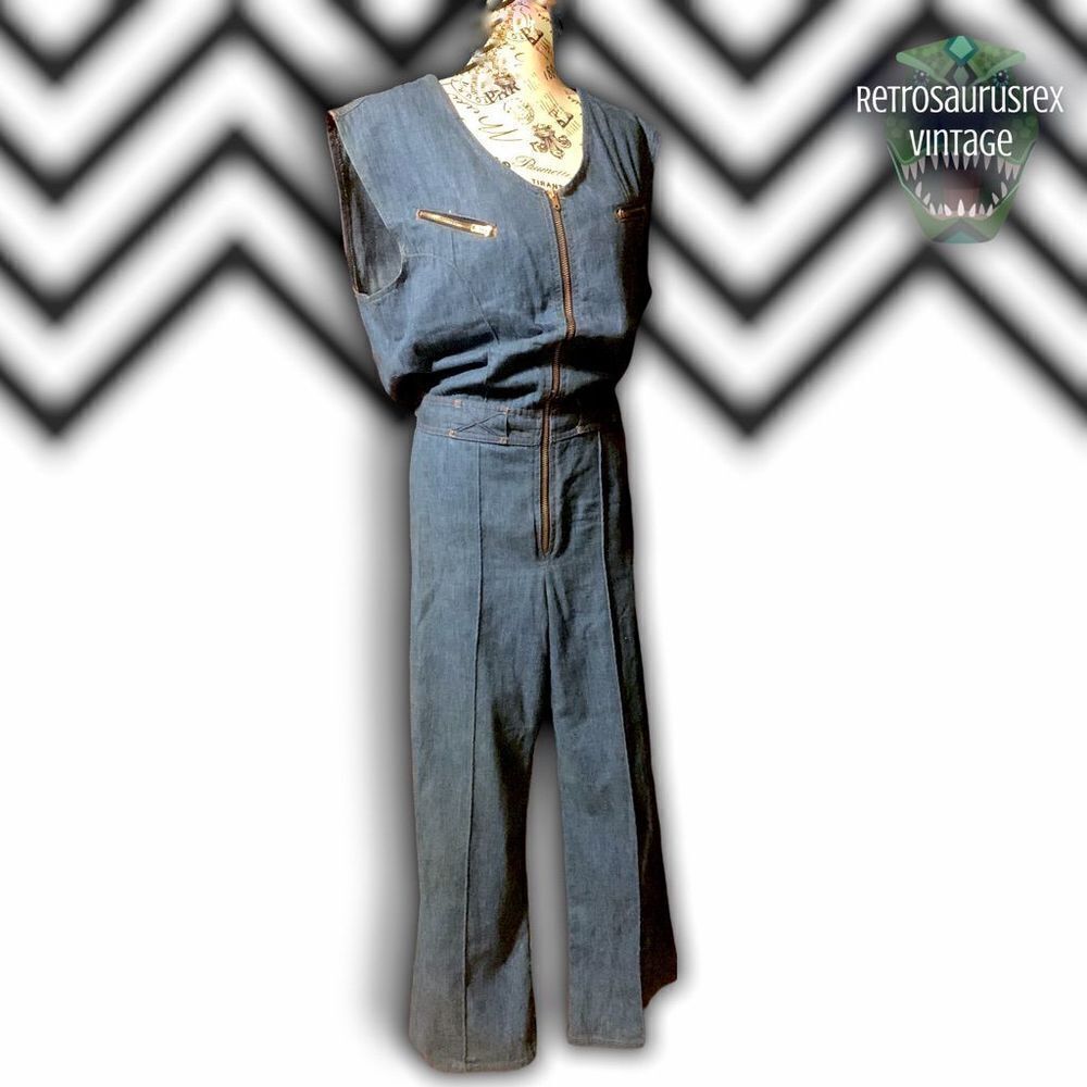 𝅺VINTAGE Barbie Jean Denim Jumpsuit - Picture 5 of 8